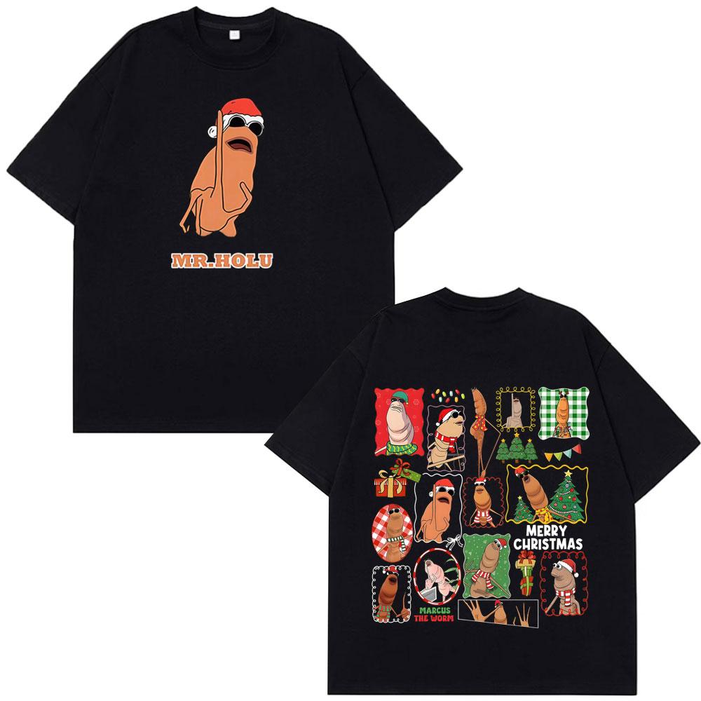 

Marcus The Worm Christmas Doublesided Printed Tshirt Men Women Harajuku Tshirts Loose Casual Fashion High Quality Tshirts 3XL