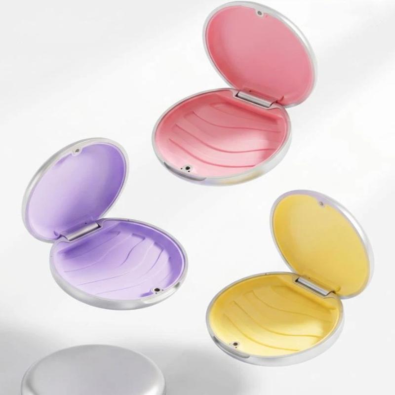 1Pcs Dental Retainer Case with Mirror BPA-Free False Teeth Protective Aligner Tray Storage Box for Adults Kids Oral Care