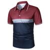 100% Polyester Men Summer Short Sleeve Fashion Business Casual Short Sleeve Golf Polo Shirt Men Spell Color Sport Tops