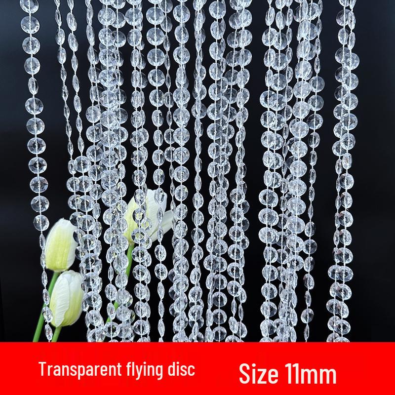 11mm UFO Disc Acrylic Beaded Curtain for Wedding Décor, Ceiling Hanging, and Aisle Runner.