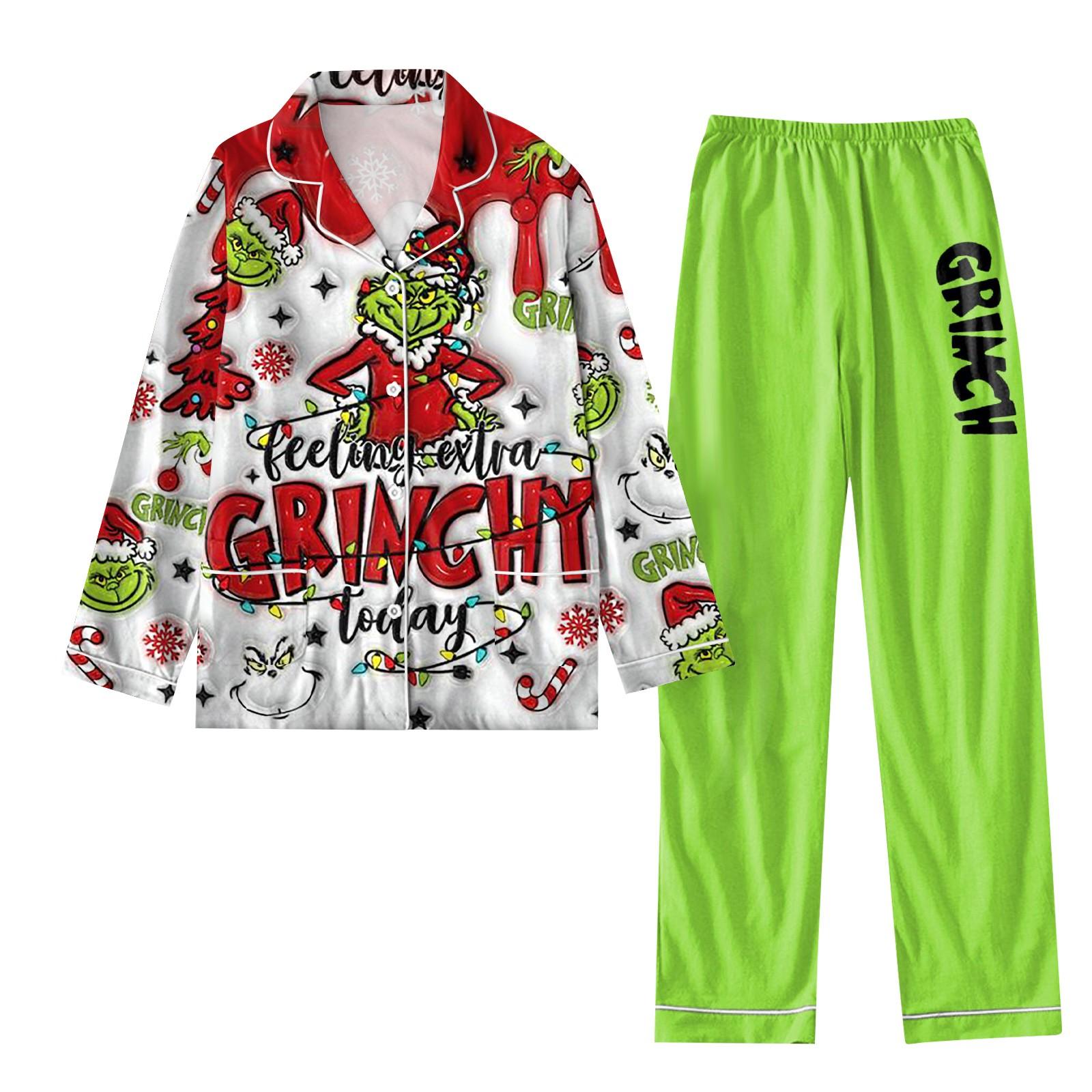 

Женский костюм из 2 предметов с принтом, топ на пуговицах с длинными рукавами, широкие брюки, комплект, пижамный домашний повседневный костюм XXXL красный