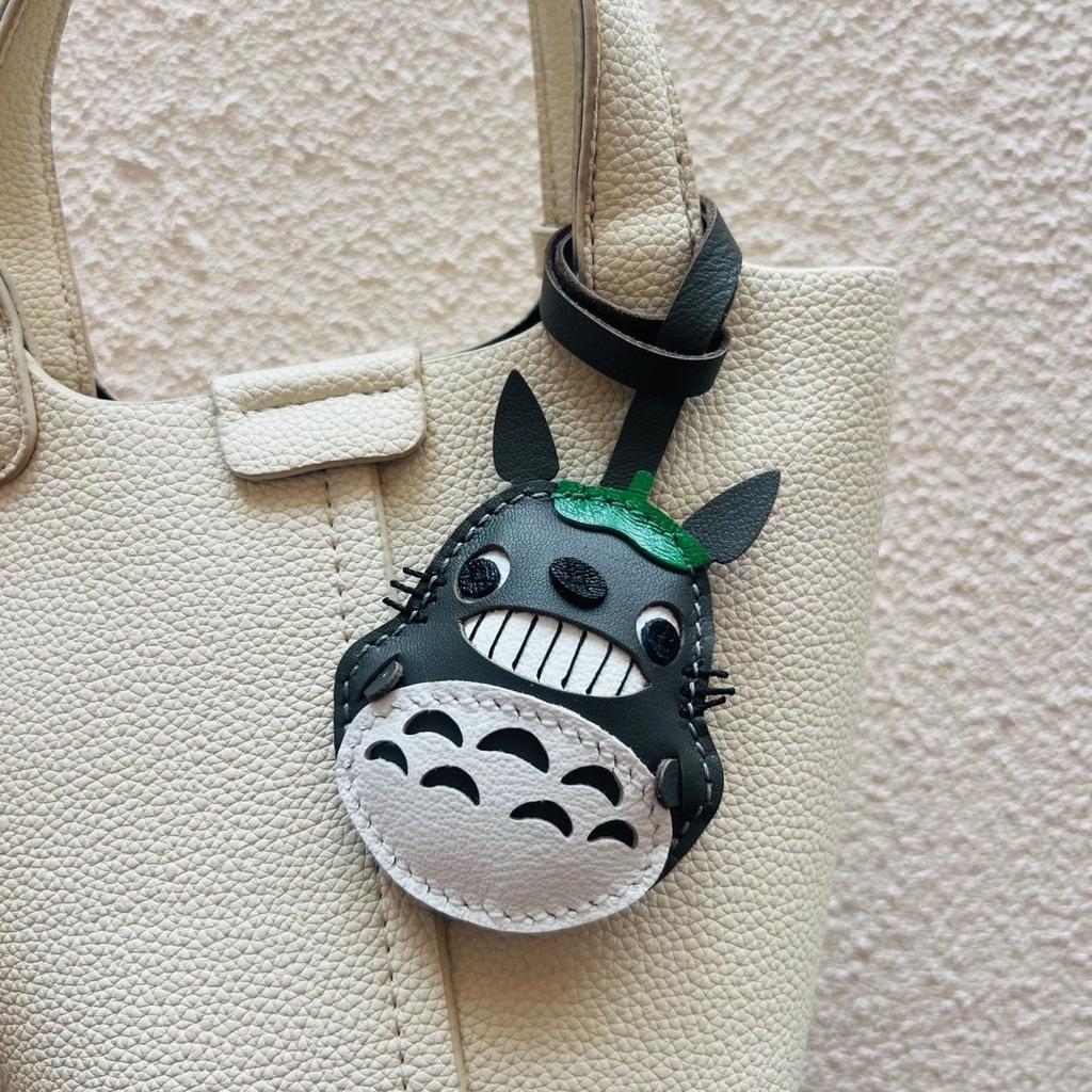 Handmade Sheepskin Chinchilla Real Leather Bag Charm KeyChain Kawaii Animal Bags Backpack Charms Couple Jewelry Bag Accessories
