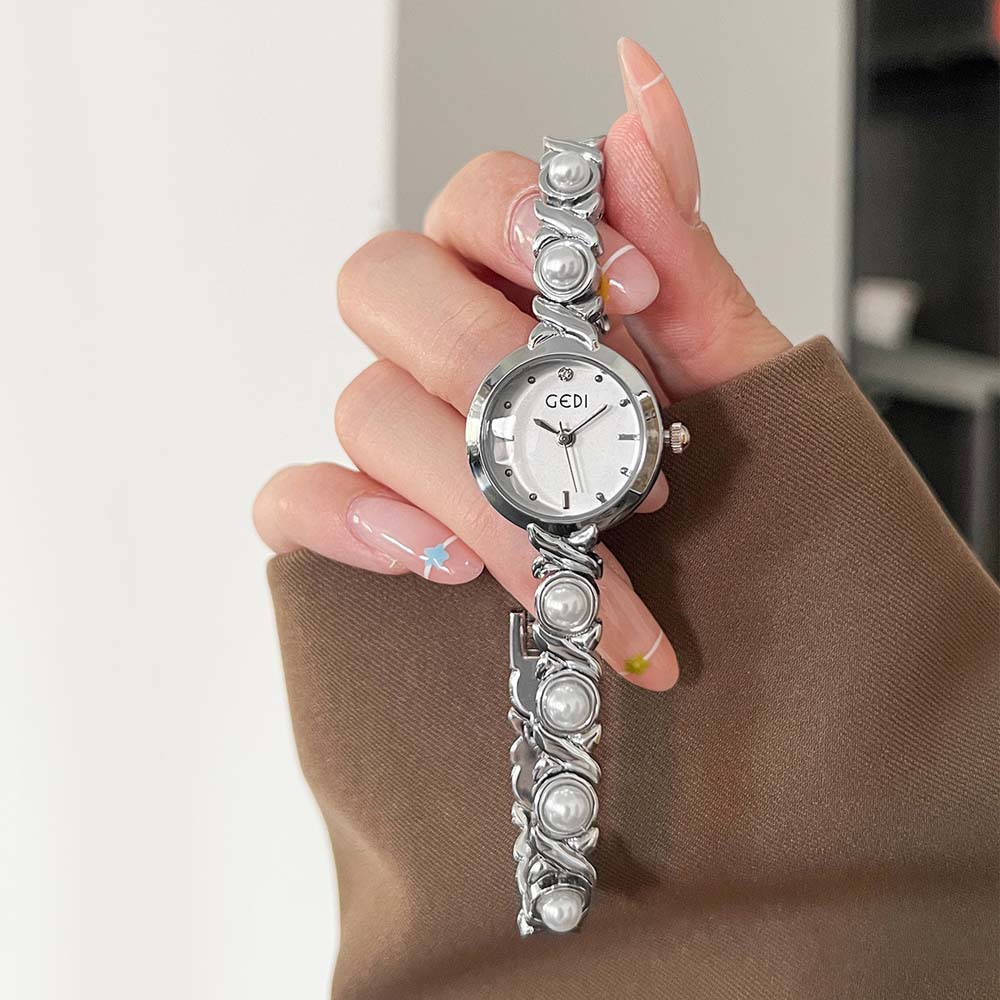 GEDI New Women's Watch Exquisite Pearl Bracelet Watch Premium Women's Waterproof Quartz Wristwatch relogio feminino