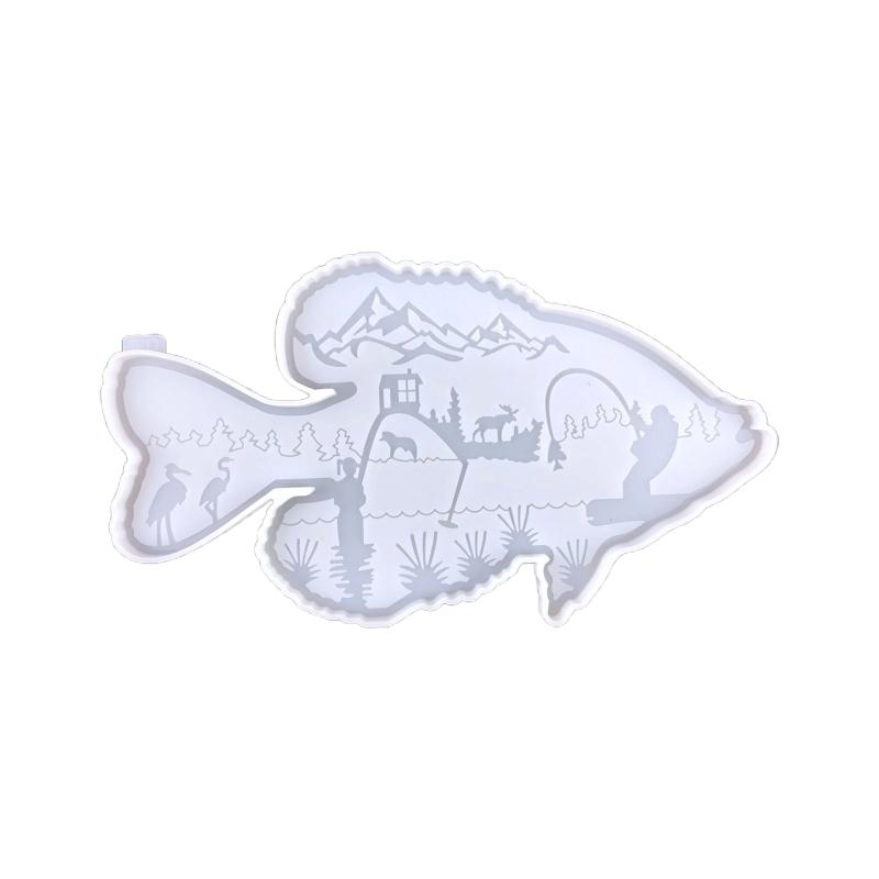 Father's Day Fishing Pendant Decor Silicone Mold Epoxy Resin Casting Jewelry Tool Making Diy Craft Home Decoration