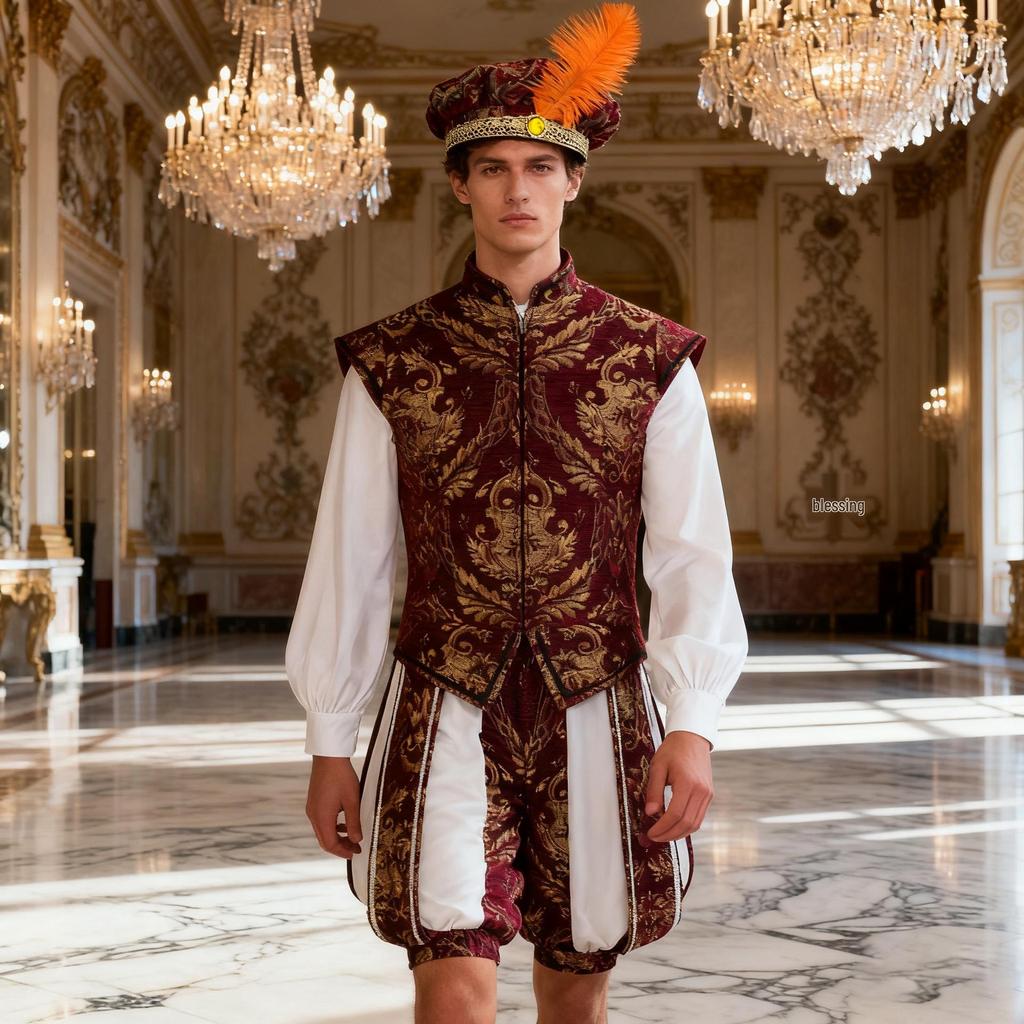 Men's Medieval Dodo Feather Muffin Top Hat - High-End Court Costume Headwear