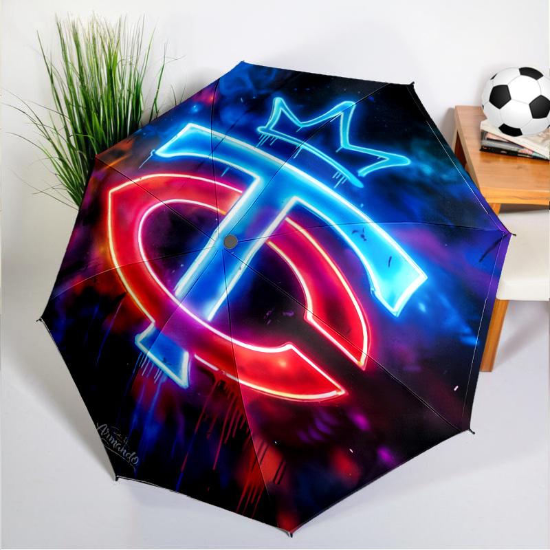 Neon Lights Minnesota Umbrella 8-Frame for Travel, Camping, Casual Lightweight Portable Umbrella, Essential for Every Family Holidays Gift