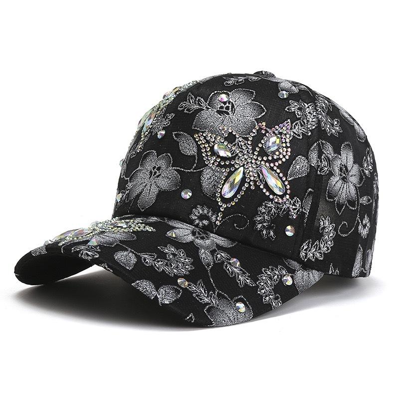 New Fashion Women Cap Butterfly Flower Pendant Baseball Cap Female Outdoor Adjustable Streetwear Summer Trucker Hat