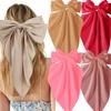 4Pcs Hair Bows Clips For Women, Black Bow White Bow Pink Bows Bow Hair Clips For Women Ribbons Bow Barrettes Satin Hair Bows Long Tail Clips