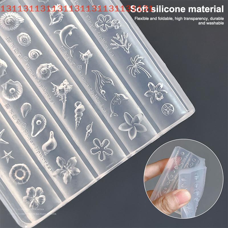 Sjöstjärna Skal Blomma Silikonform Rosett Kedja Nagelkonst DIY Handgjort Verktyg Blomma Silikonform