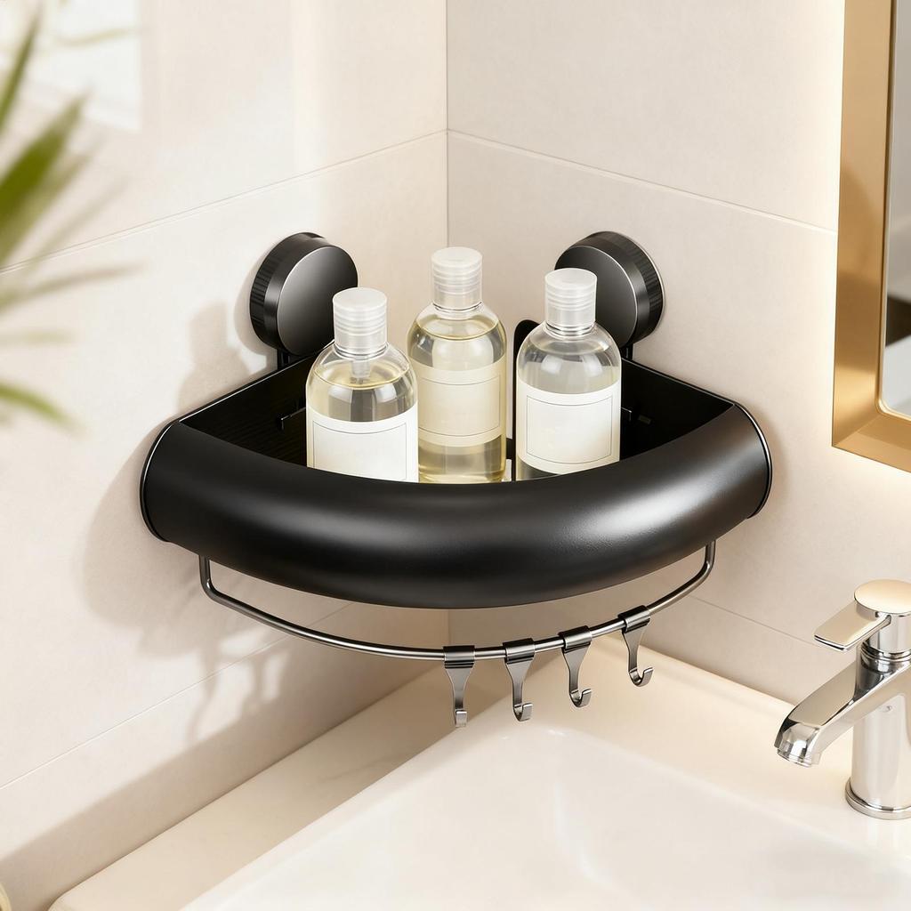 1Pcs Bathroom Shampoo Rack Suction Cup Shower Rack Storage Rack punch Free Rack Corner Towel Rack Bathroom Rack Storage Rack