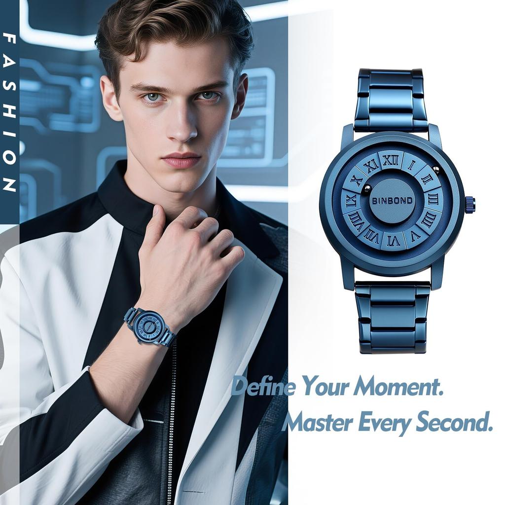 Quartz Creative and Unique Stainless Steel Magnetic Popular Fashion Birthday Wristwatch, Design, Unisex Strap, Display, Waterproof, Rainproof,