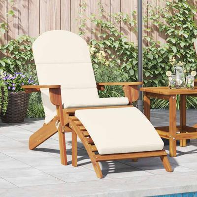 Vidaxl Adirondack Garden Chair with Footrest, Solid Acacia Wood