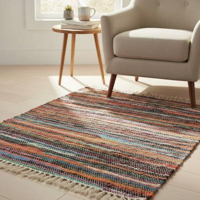 Rag Rug Handmade Natural 155 X 90cm