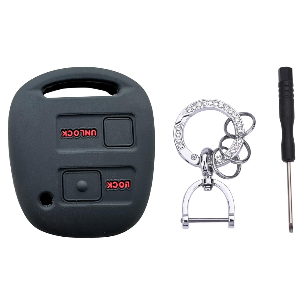 

Kinotaka Бесключевой силиконовый чехол для Toyota/Daihatsu/Subaru 2 кнопки Passo Rush bB Move Mira Tanto чёрный