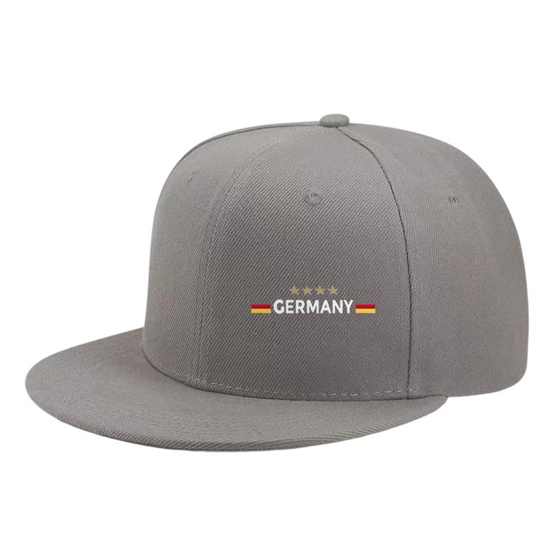 Germany Four Stars Football Fan Snapback Cap Adjustable Polyester Flat Brim Hat Casual