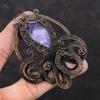 Chevron Amethyst Pendant Copper Wire Wrapped Pendant Gemstone Pendant Copper Jewelry Handmade Pendant Beautiful Octopus Jewelry Gift For Mom