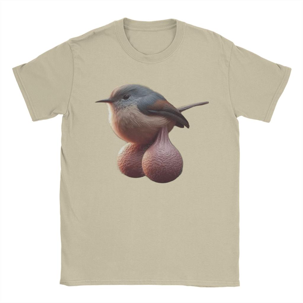 Unisexs Balls Bird Meme T Shirts 100 Cotton Clothing Novelty Short Sleeve Crewneck Tee Shirt Big Size TShirt