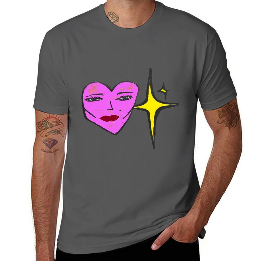 Heart Glow Tshirt Summer Print Short Sleeve Tee