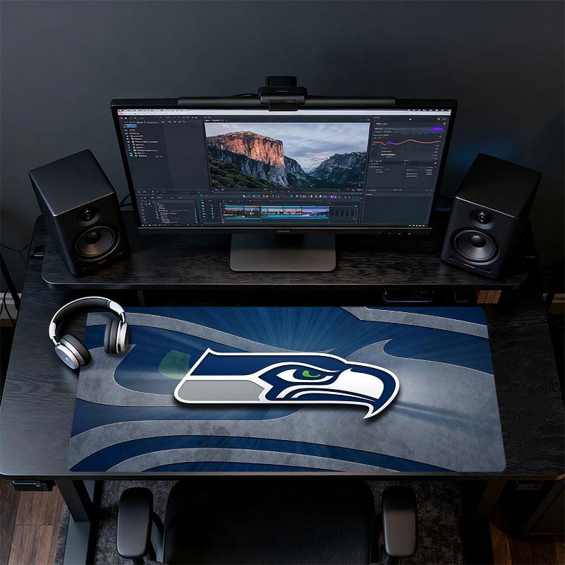 Seahawks Mouse Pad, Large Gaming Desk Mat, Non-slip XXL Mousepad for Laptop & Tablet, Mini PC Playmat with Stitched Edges