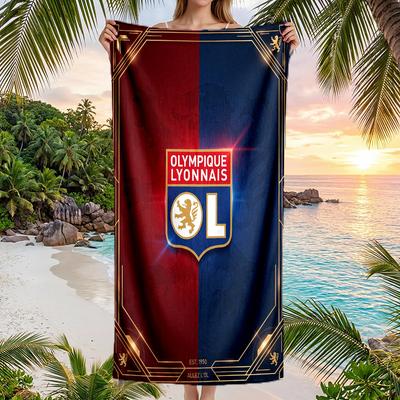 Lyon FC Print Quick Dry Beach Towel Microfiber Absorbent Portable Travel Swimming Towel