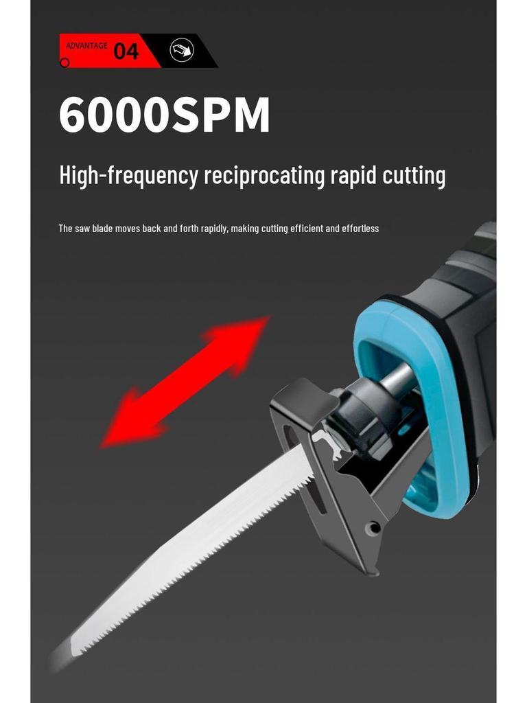 High-Power German Electric Handheld Reciprocating Saw for Cutting Metal & Wood