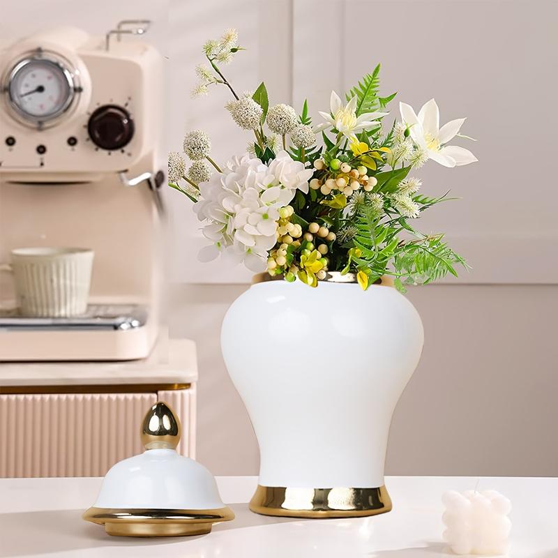 European Flower Vase Crafts Ornaments Porch Decorative Ceramics Lightly Electroplating General Jar Home Decoration Ornaments