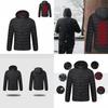 Luxurious Usb Heated Warm Back Cervical Spine Hooded Winter Jacket For Motorcycle Skiing