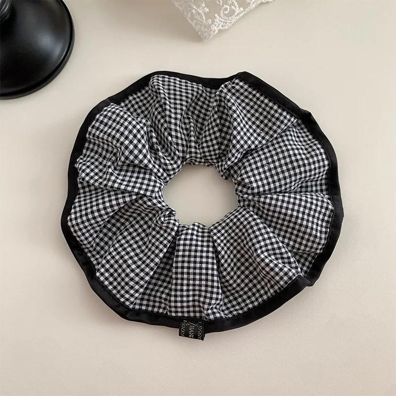 

Женские большие скранчи черные белые клетчатые скранчи держатель для хвостика резинка для волос аксессуары для волос