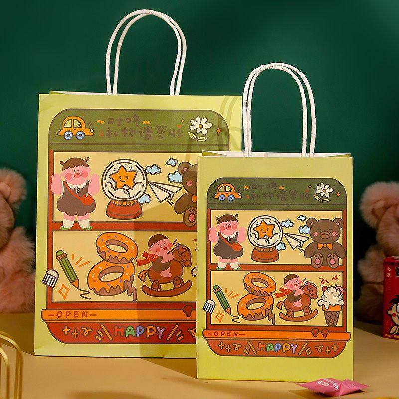 Kids' Gift Bag: Birthday Party Favors for Children's Day - Kraft Tote for Kindergarten & Primary Students (June 1st)
