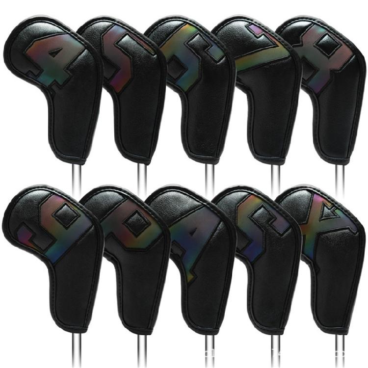 10Pcs PU Leather Waterproofs Golfs Iron Head Cover Golfs Iron Head Protective Cover Golfs Accessories Gifts for Golfers