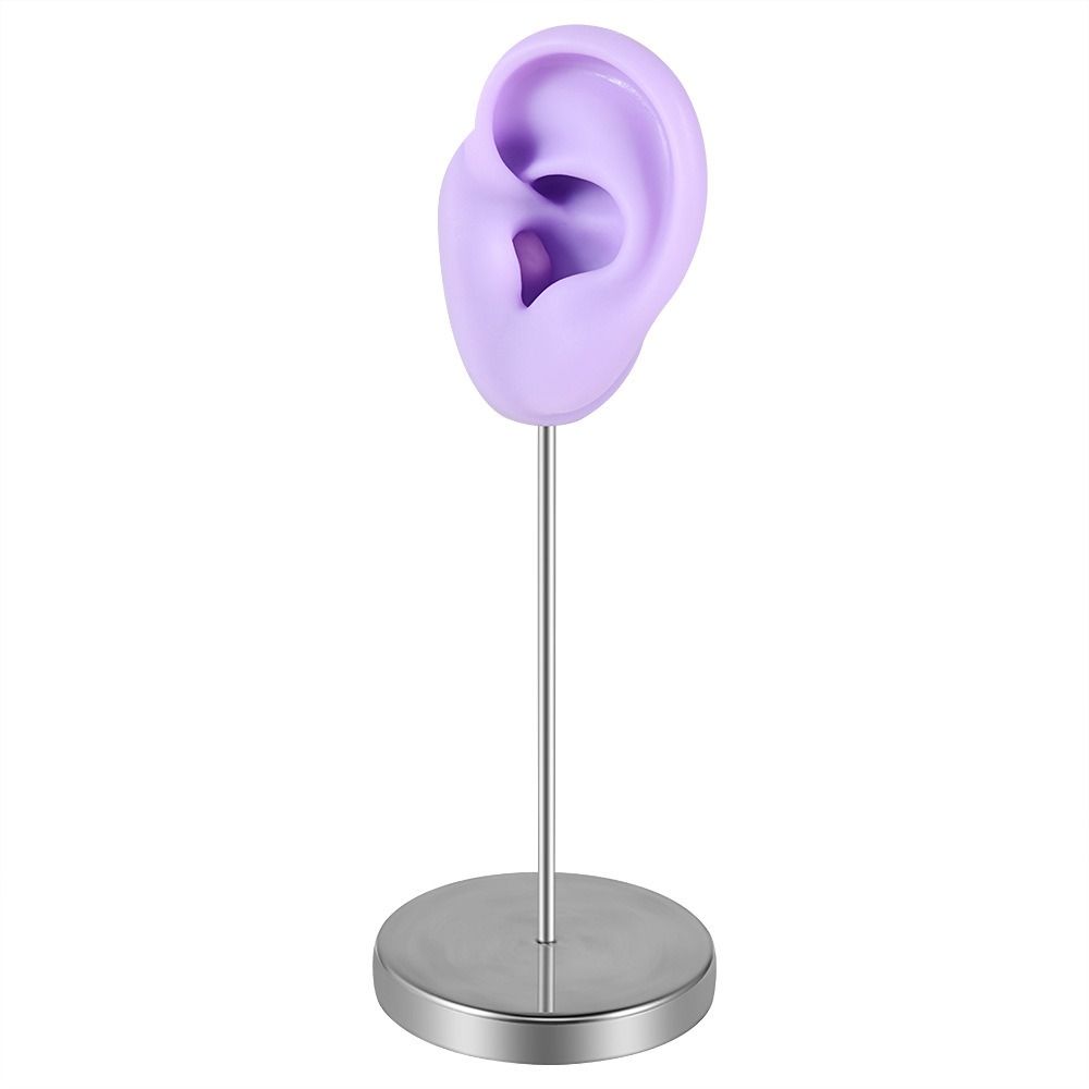 Piercable Silicone Ear Model Zinc Zinc Alloy Stand Earrings Display Stand Human Ear Model Rack  Girls Women