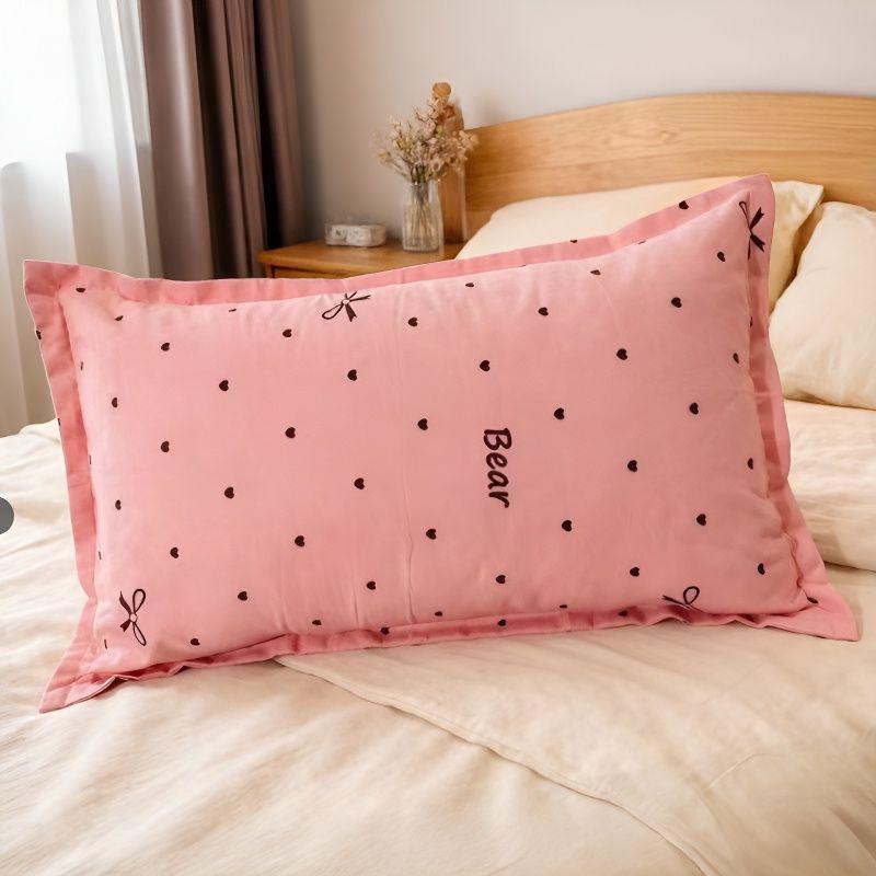 Skin-Friendly Breathable Brushed Pillowcase, Thickened 48x78 cm Cover for Adult Pillow Core