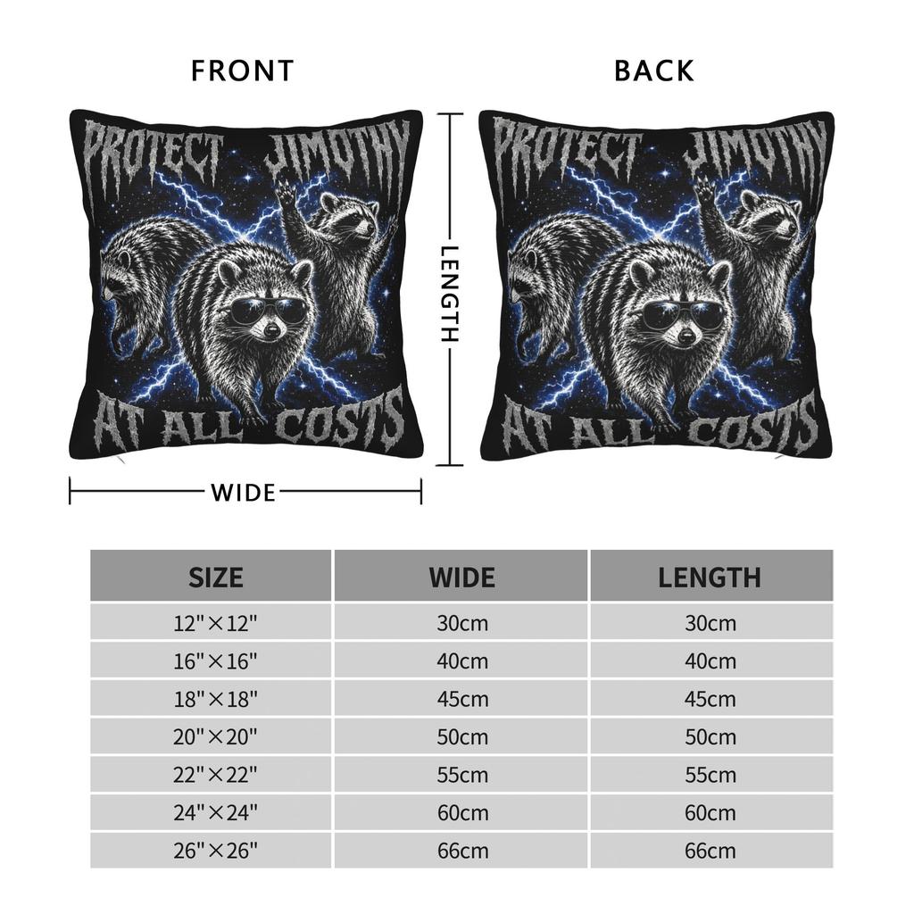 Jimothy Viral Raccoon Bootleg Pillowcase Printed Polyester Cushion Cover Decor  Throw Pillow Case Cover Home Zipper 18"