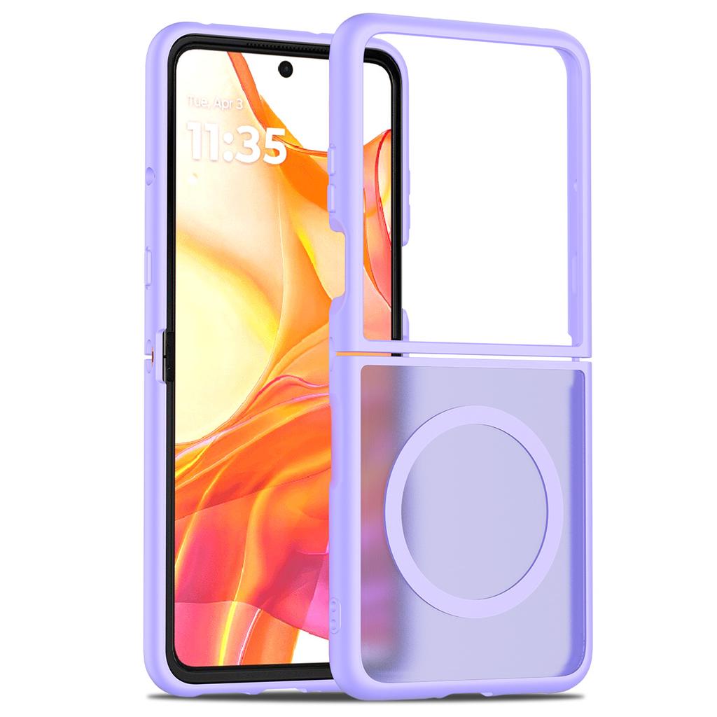 For Motorola Razr 60 Ultra 5G Magnetic Case TPU Frame Acrylic Back Phone Cover Skin Touch