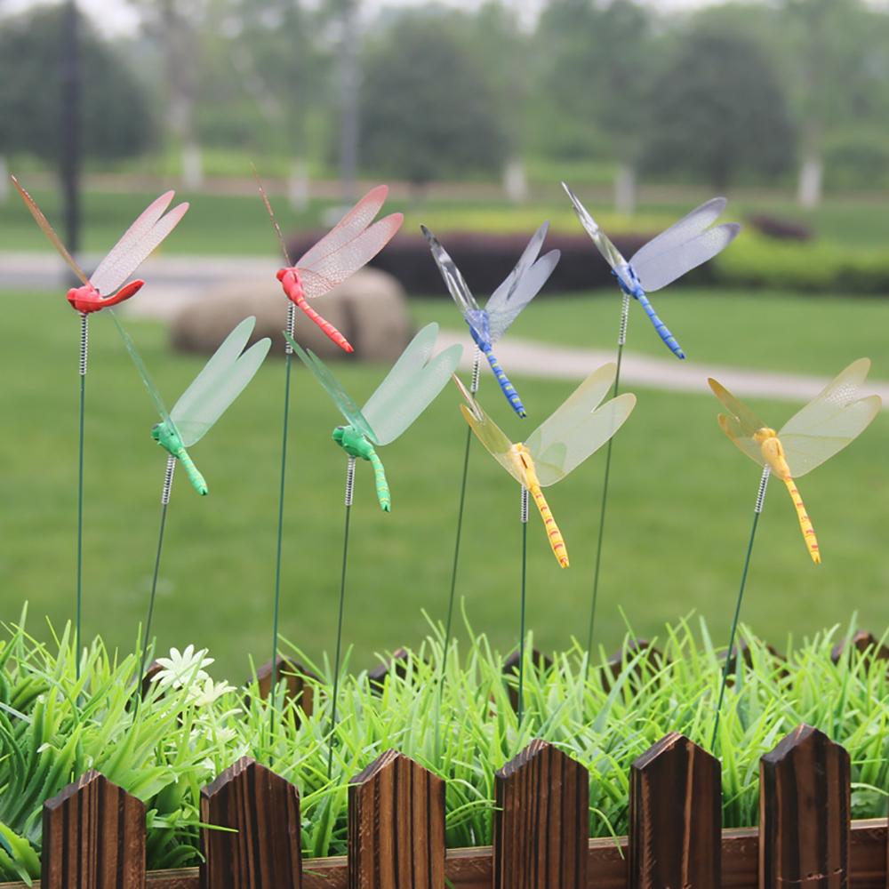 5/10/50pcs Colorful 3D Dragonfly Garden Yard Planter Dragonfly Flower Arrangement Dragonfly Outdoor Decor Flower Pots Decoration