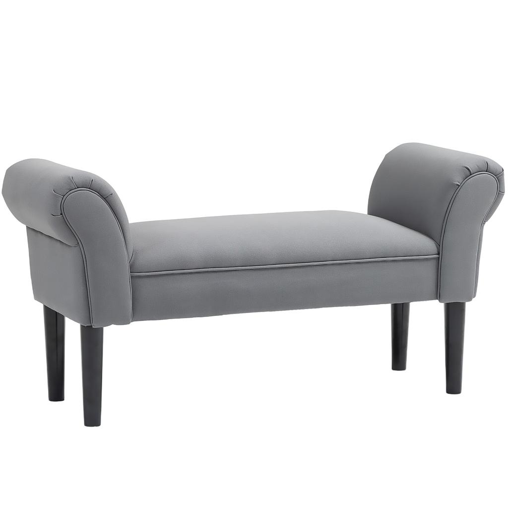Bench, Bed Bench, Sturdy Construction, Soft Padding, 102x36x51 cm, Gray