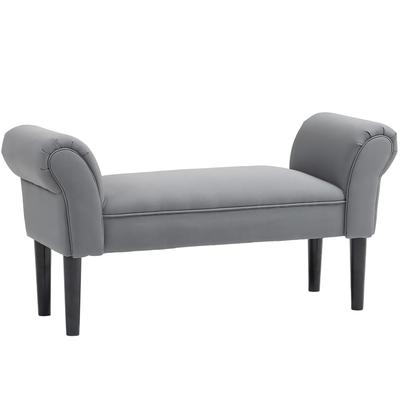 Bench, Bed Bench, Sturdy Construction, Soft Padding, 102x36x51 Cm, Gray