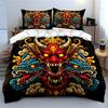 "Dragon Demon Art Decor Set" Bedding Set with 1 Duvet Cover 2 Pillowcases Single Double King Queen Gift