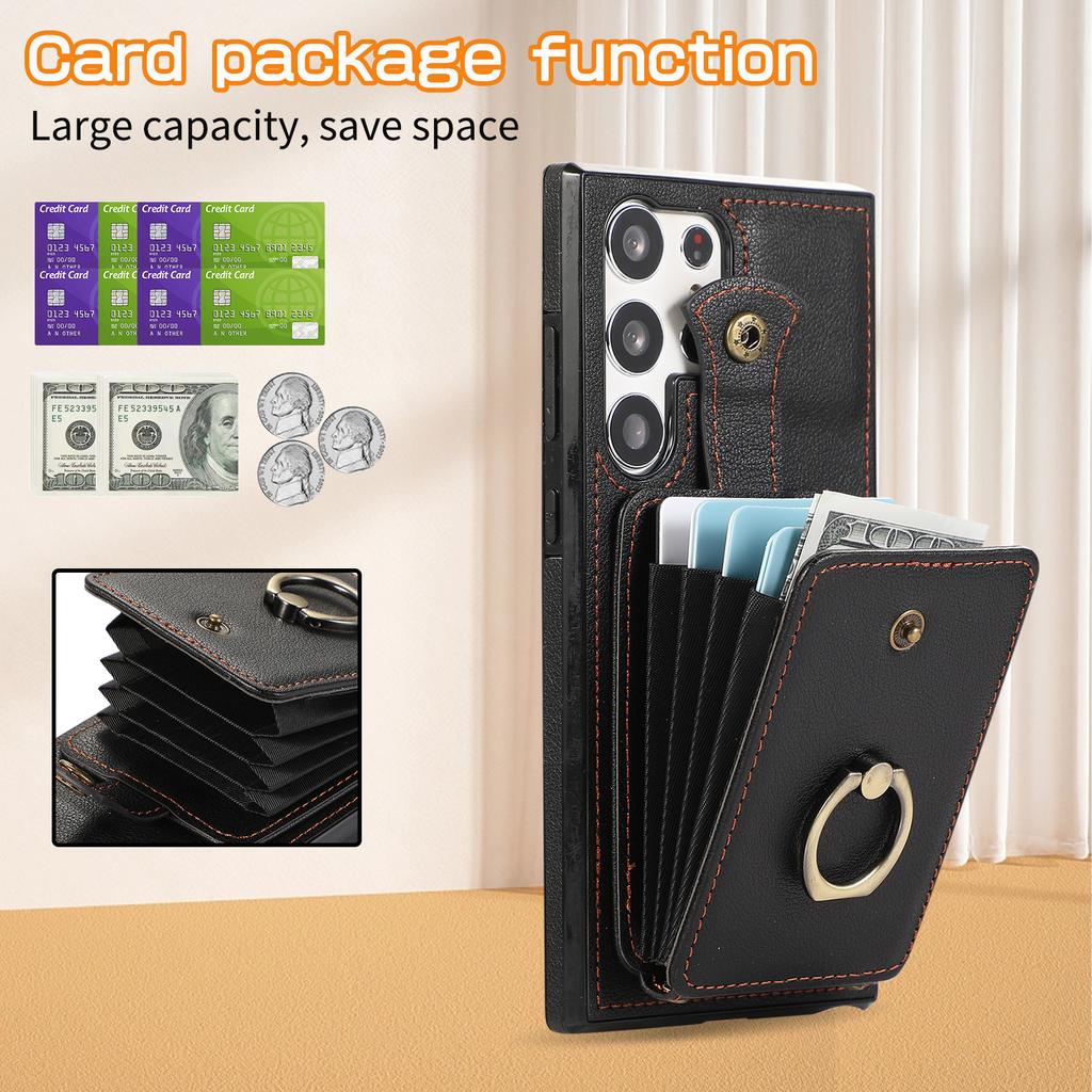Crossbody Leather Phone Case for Samsung Galaxy S25 Ultra S25Edge S24 Plus S23 S20 FE S22 Note20 A56 A36 Ring Card Holder Wallet