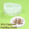 2Pcs Creative Capybara Pudding Mould Non-Stick 3D Animals Silicone Molds  Desktop Decoration