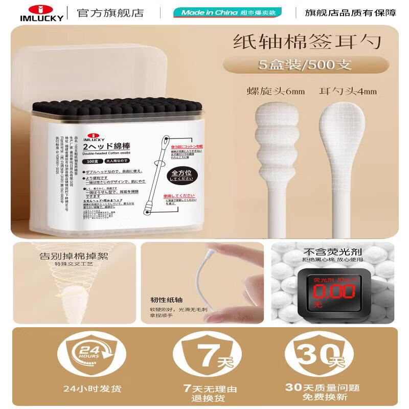 LIEI Double-Headed Cotton Swab & Stainless Steel Ear Spoon Set