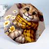 Lion Cub With Bow 8-Frame for Travel, camping, Casual Lightweight Portable Umbrella, Essential for every family Holidays Birthday Gift