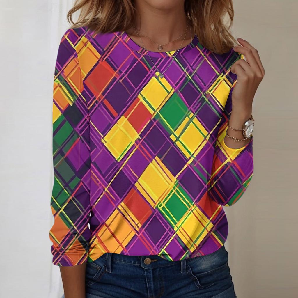 Langarmshirts für Damen, niedlicher Aufdruck, Grafik-T-Shirts, Blusen, lässig, Übergröße, Basic-Tops, Pullover