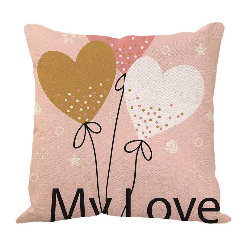 New Valentine's Day Love Letter Pattern Pillow Cover Sofa Pillow Cover
