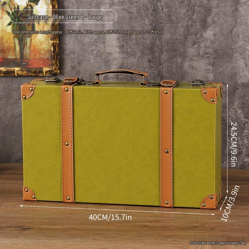 Valigia baule in pelle stile europeo vintage e organizer per la casa
