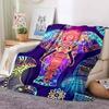 Mandala Elephant Blanket Flannel Breathable Super Warm Throw Blankets for Bedding Travel Bedroom Soft Throws Home Decor
