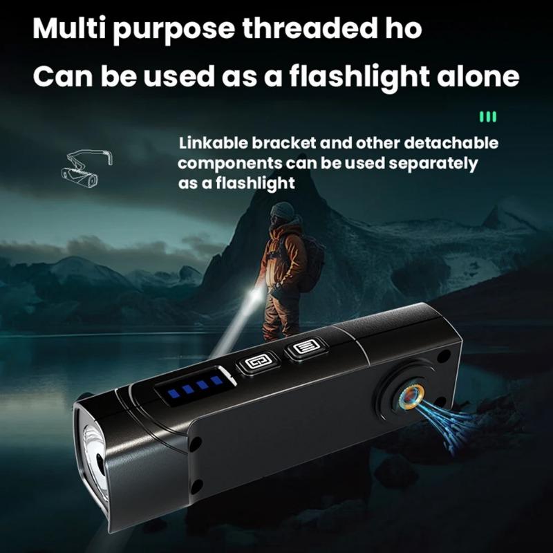 XPG LED Ear-Mounted Headlamp IPX4 Waterproof Motion Sensor Super Bright Headlight 5 Lighting Modes for Camping Mountain Climbing