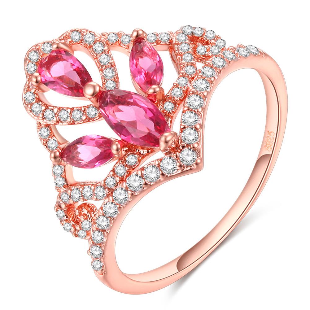 Schmuck Ring Ring Roségold Krone Zirkon Ring Ring Schmuck