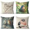 Colorful Birds In Nature Printed Pillow Covers Pattern Cushion Cover Suitable For Sofa Bedroom Car Pillow Cover