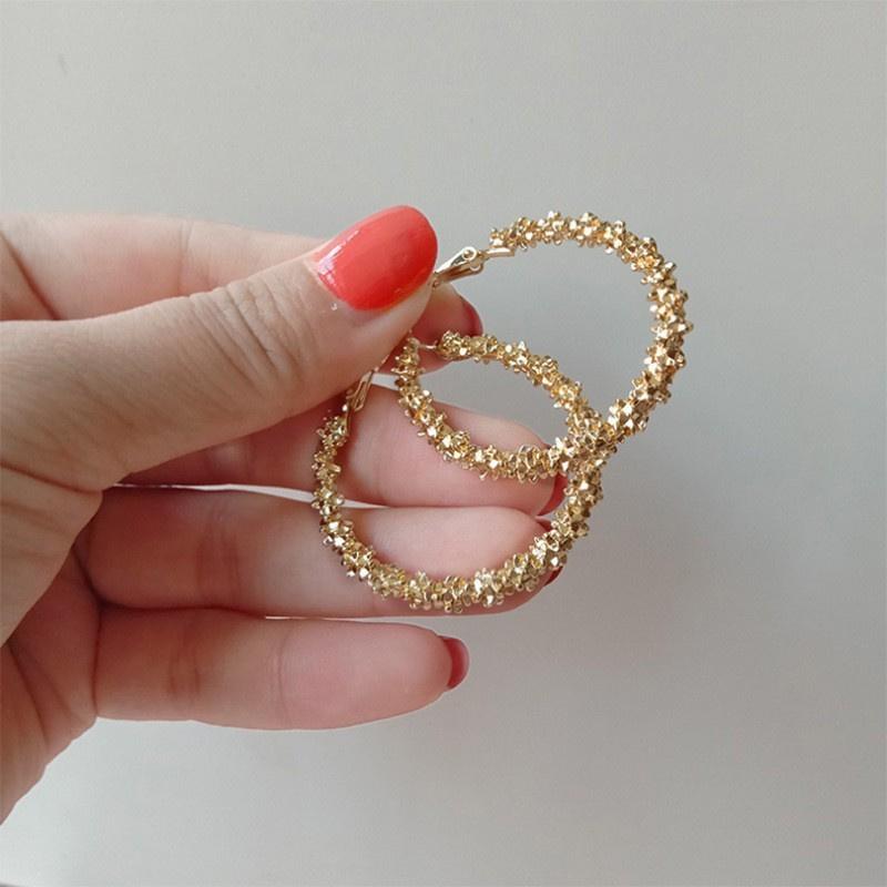 Irregular Exaggerated Circle Earrings Minimalist Modern Geometric Hoop Earrings for Women Trendy Boho Statement Jewelry Accessories